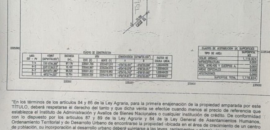Venta de Terreno en Sitpach